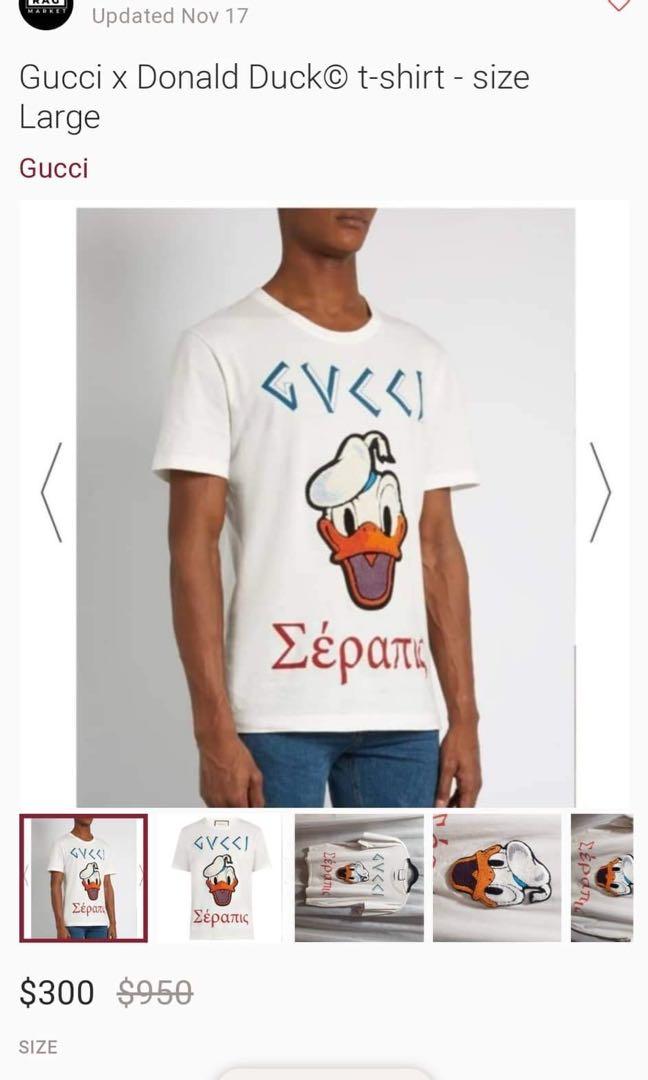 Gucci X Donald Duck Shirt, Women's Fashion, Tops, Shirts on Carousell