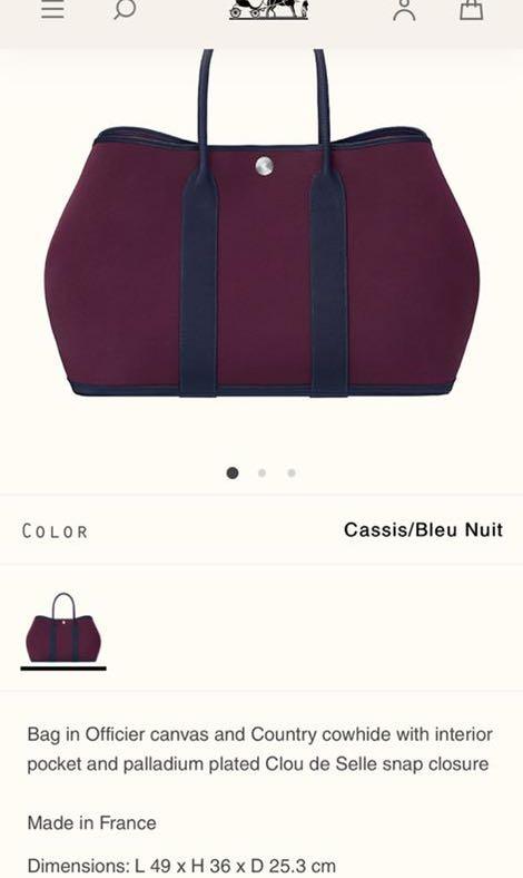 Hermes Garden Party 49 voyage bag, 名牌, 手袋及銀包- Carousell