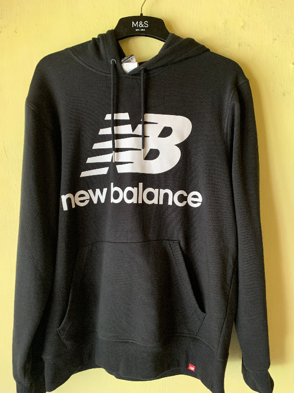 Hoodie New Balance Essentials Stacked Logo Hoodie Black