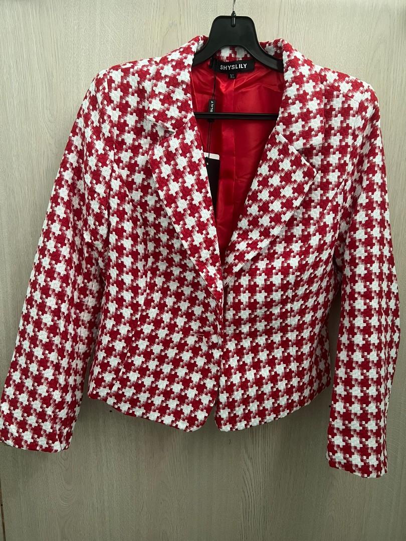 Red hotsell houndstooth jacket