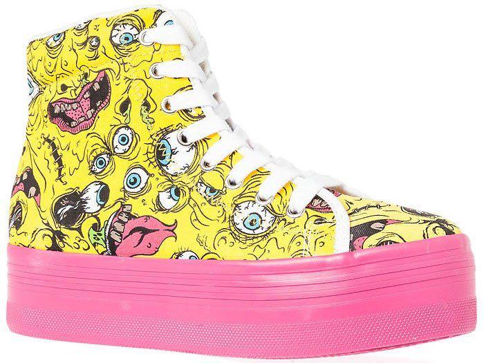 have tillid deres Vie Jeffrey Campbell “HOMG” Crazy Eye-Print Sneakers, Women's Fashion,  Footwear, Sneakers on Carousell