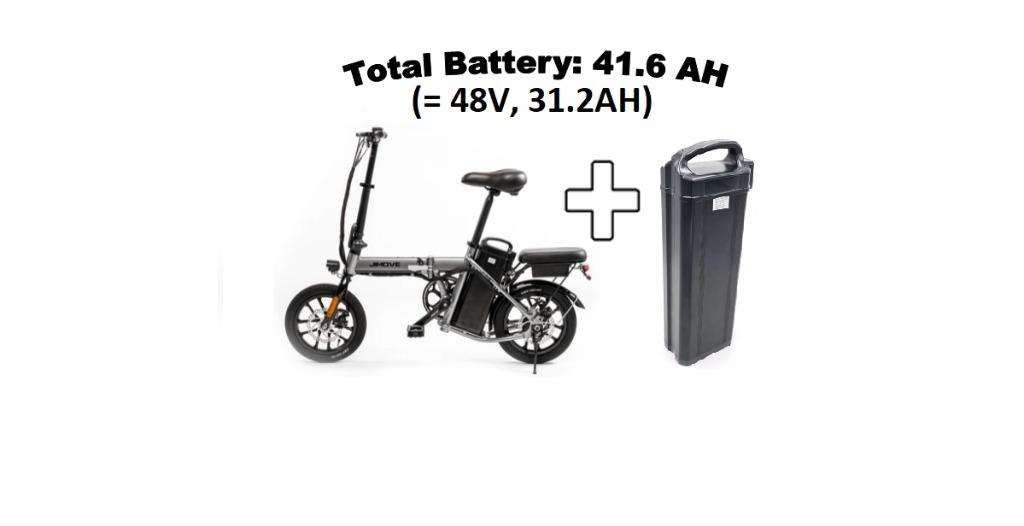 42AH Jimove MC ebike (=21AH+21AH), LTA approved, Long Range