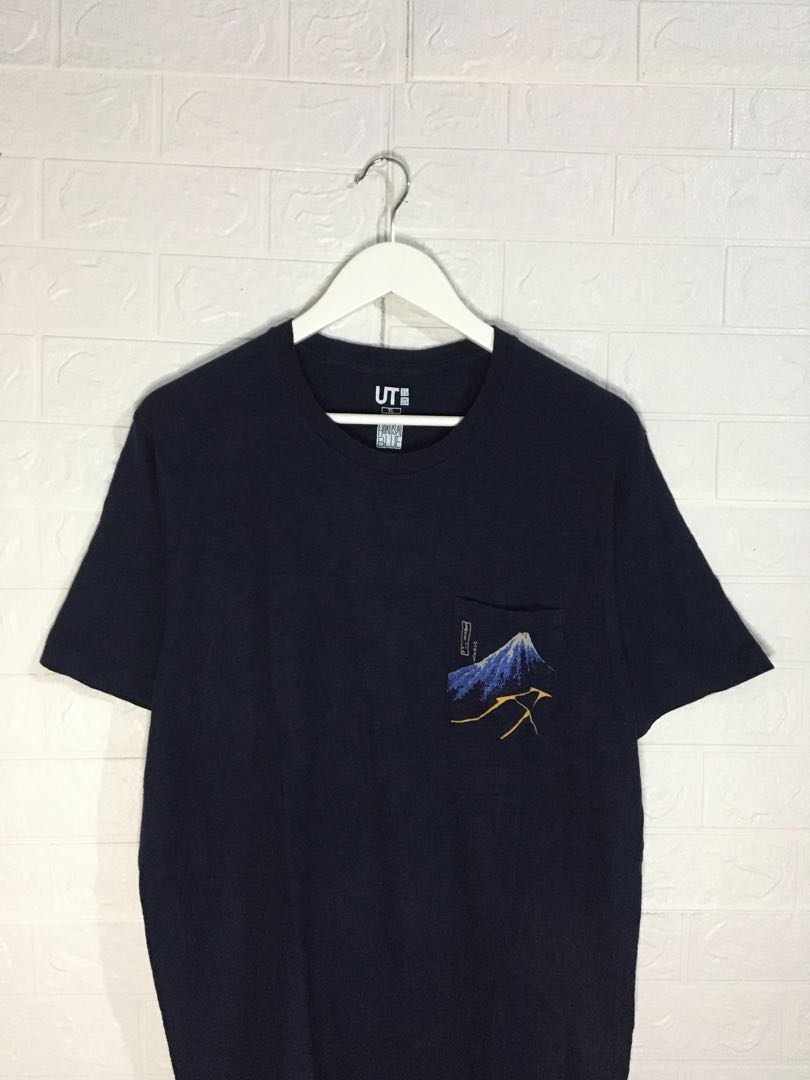 Kaos Uniqlo Hokusai Blue Original 
