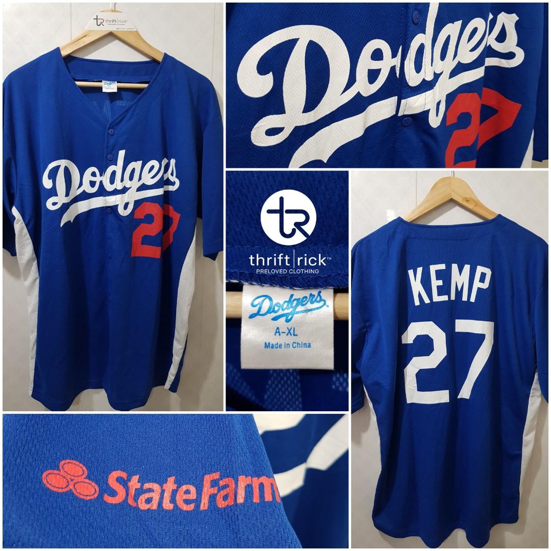 LA DODGERS MATT KEMP 27 BLUE BASEBALL JERSEY BUTTON DOWN, Men's Fashion,  Tops & Sets, Tshirts & Polo Shirts on Carousell