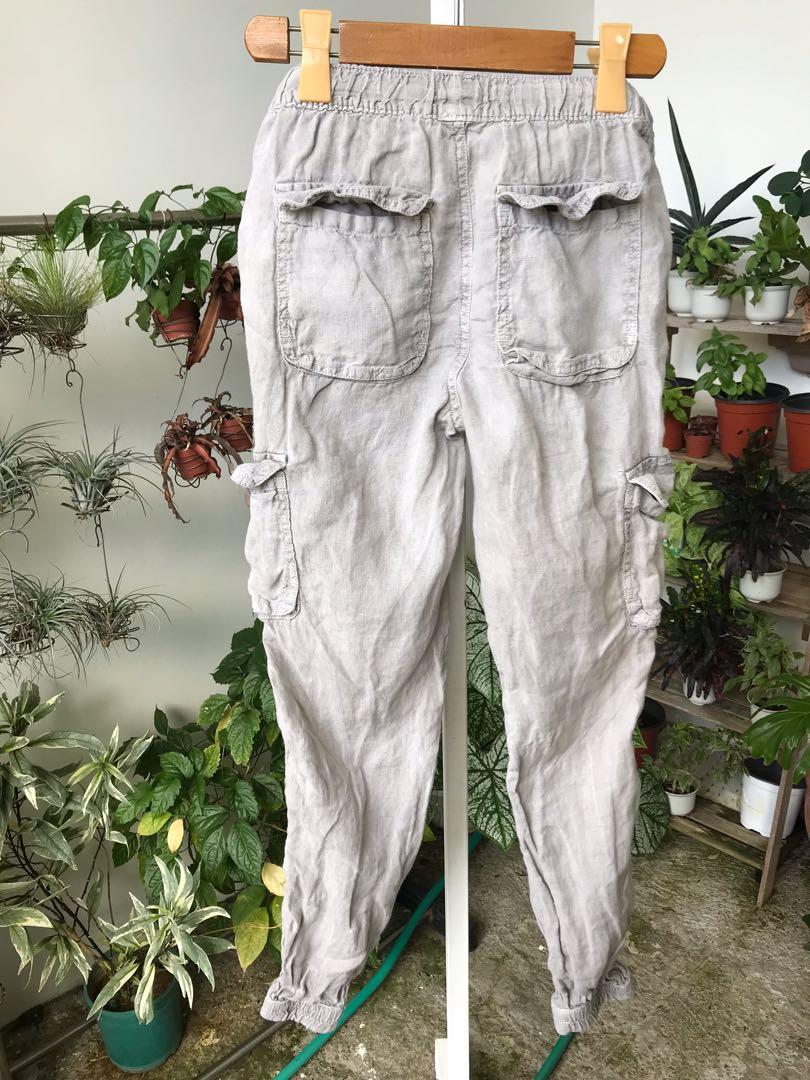 Nicole miller linen jogger pants store
