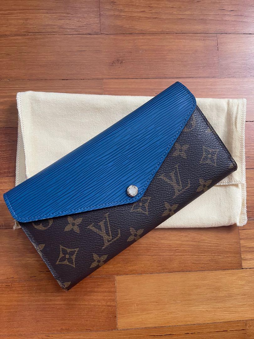 Louis Vuitton Mary Lou Epi Blue and Monogram Trifold Wallet