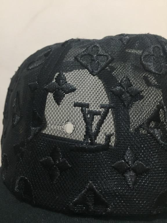 Louis Vuitton M77114 Black Men Monogram Mesh Hat Baseball Cap L size