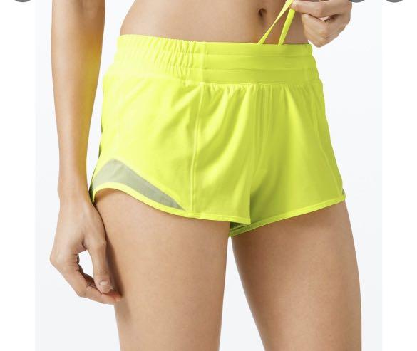 Lululemon neon yellow shorts discount
