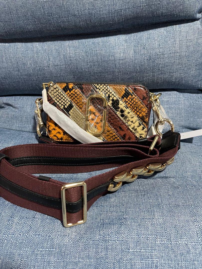 Shop Marc Jacobs Snapshot Snake-Embossed Leather Patchwork Camera Bag