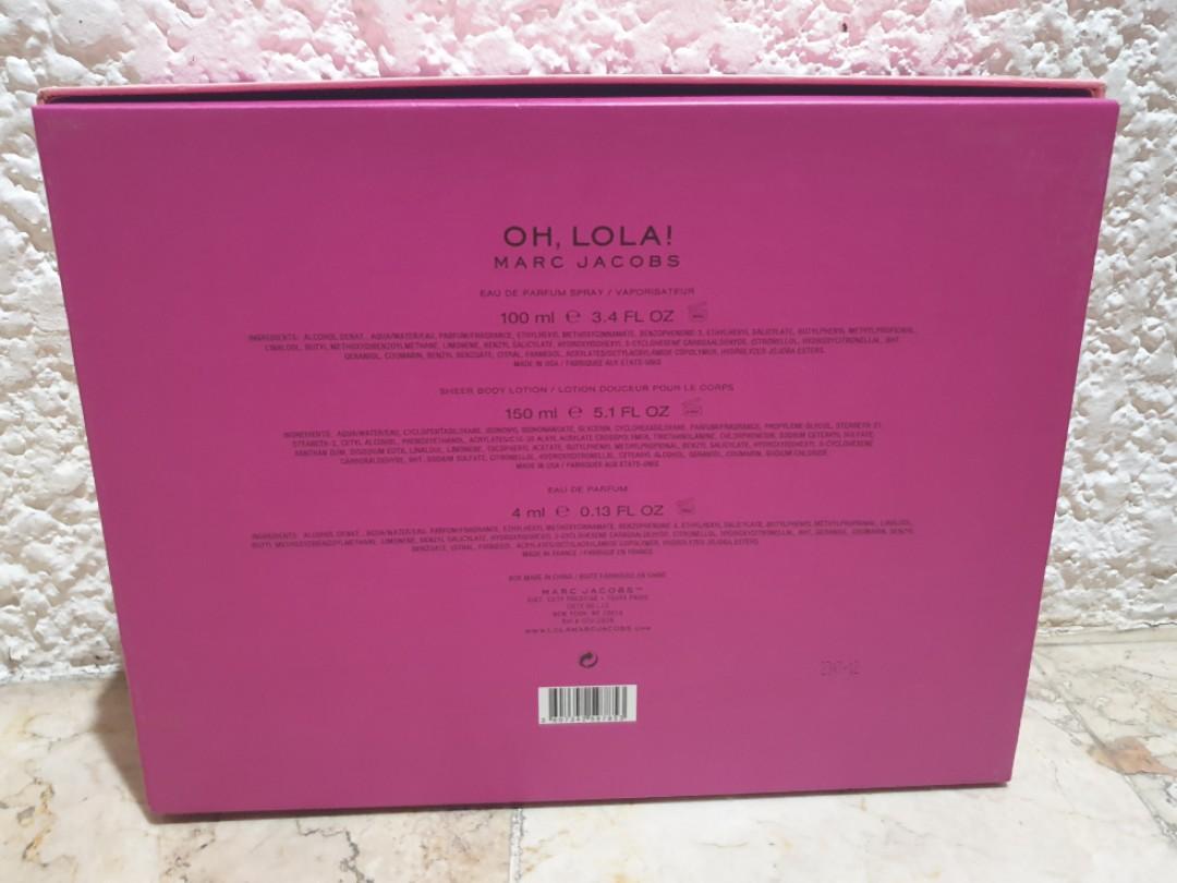 Marc Jacobs Oh, Lola! (DISCONTINUED) gift box set (Category: Fragrance & Deodorants) located in Paranaque City. Submitted by spjuane (Listing ID 1167295424, Image 3). Description: Bought in Dubai as a gift around 2014, never used. Brand new condition. Perfect for summer weather..