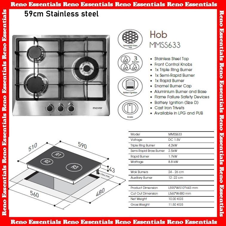 Mayer Hood and Hob Package 60cm, TV & Home Appliances, Kitchen