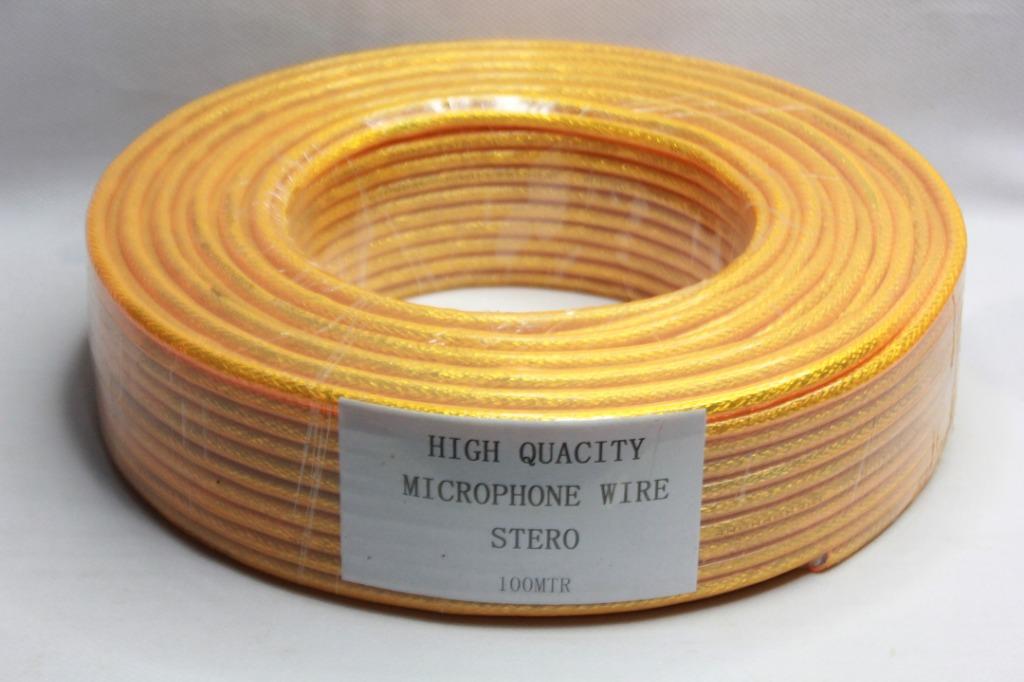 MICROPHONE WIRE CABLE STEREO (1ROLL/100meter), HEAVY DUTY, BEST FOR