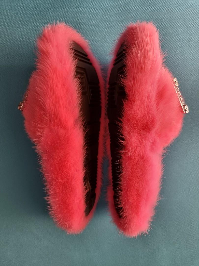 Mink fur cheap sandals