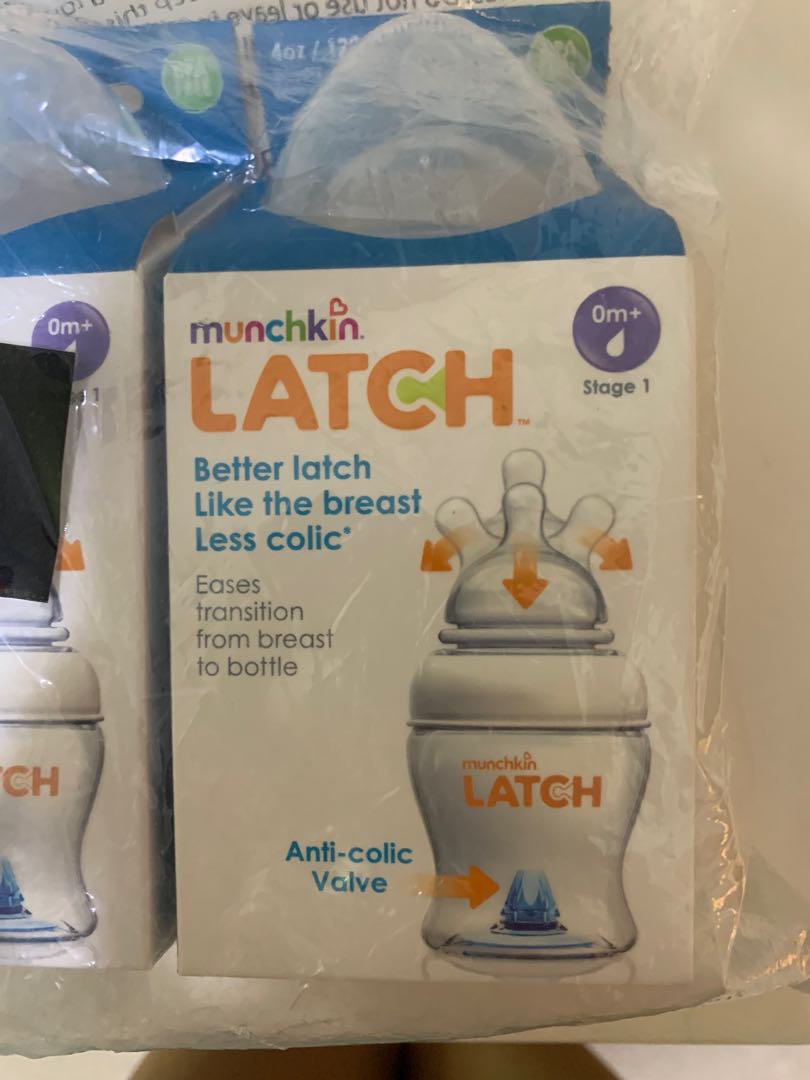 Munchkin Latch Milk Bottles (0m+ Stage 1) AntiColic Valve, Babies