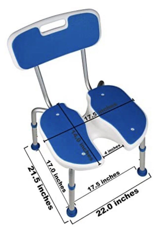 New Imported PCP Shower Safety Seat, Cutout for Easy Cleaning, NonSlip