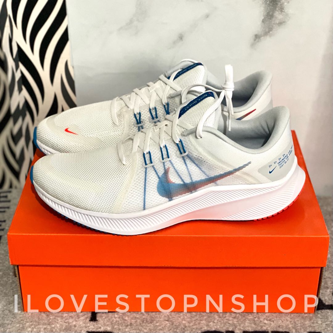 Nike Men's Quest 4 Running Shoes 'White/Pure Platinum', Men's Fashion