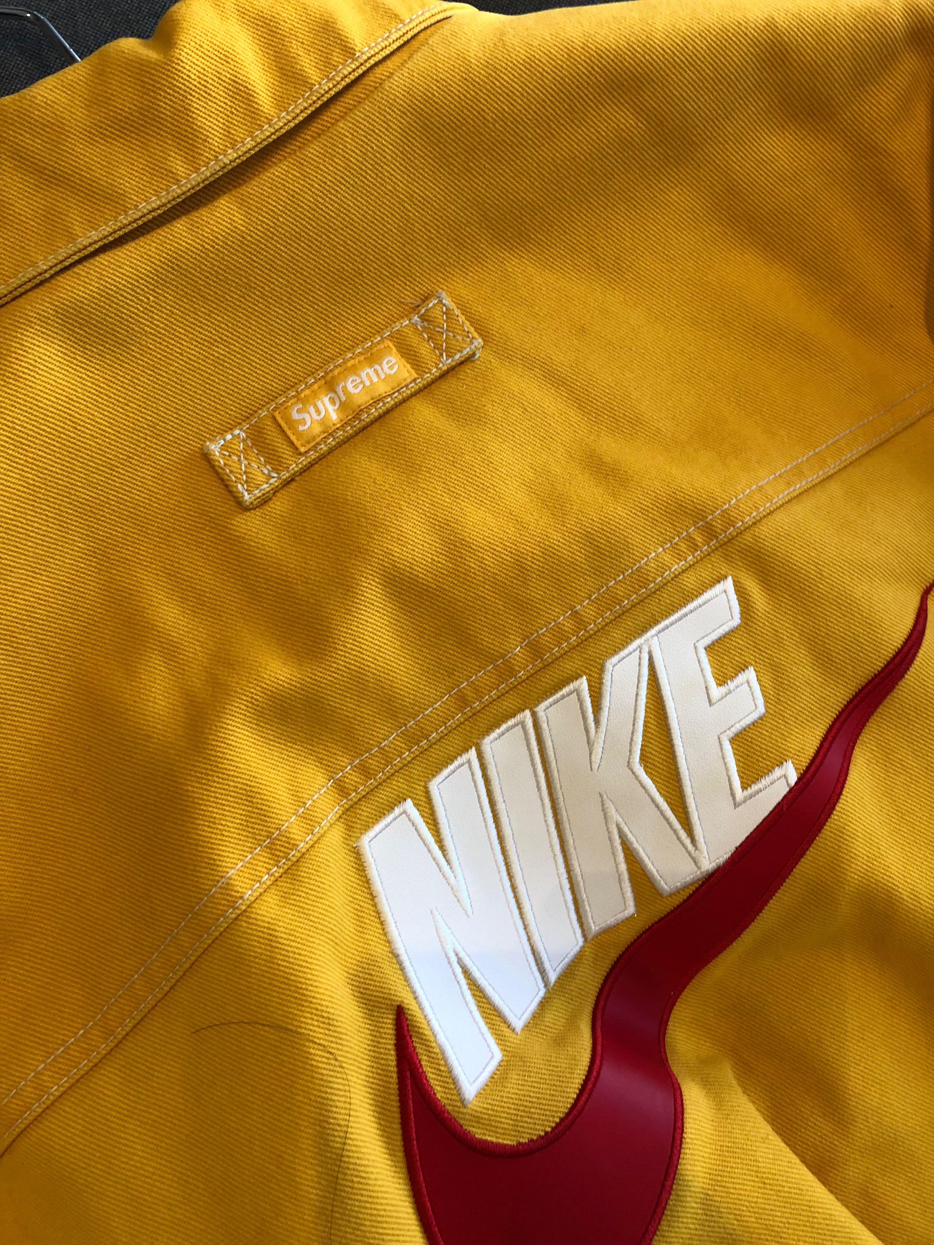 Supreme nike double zip quilted work jacket mustard best sale