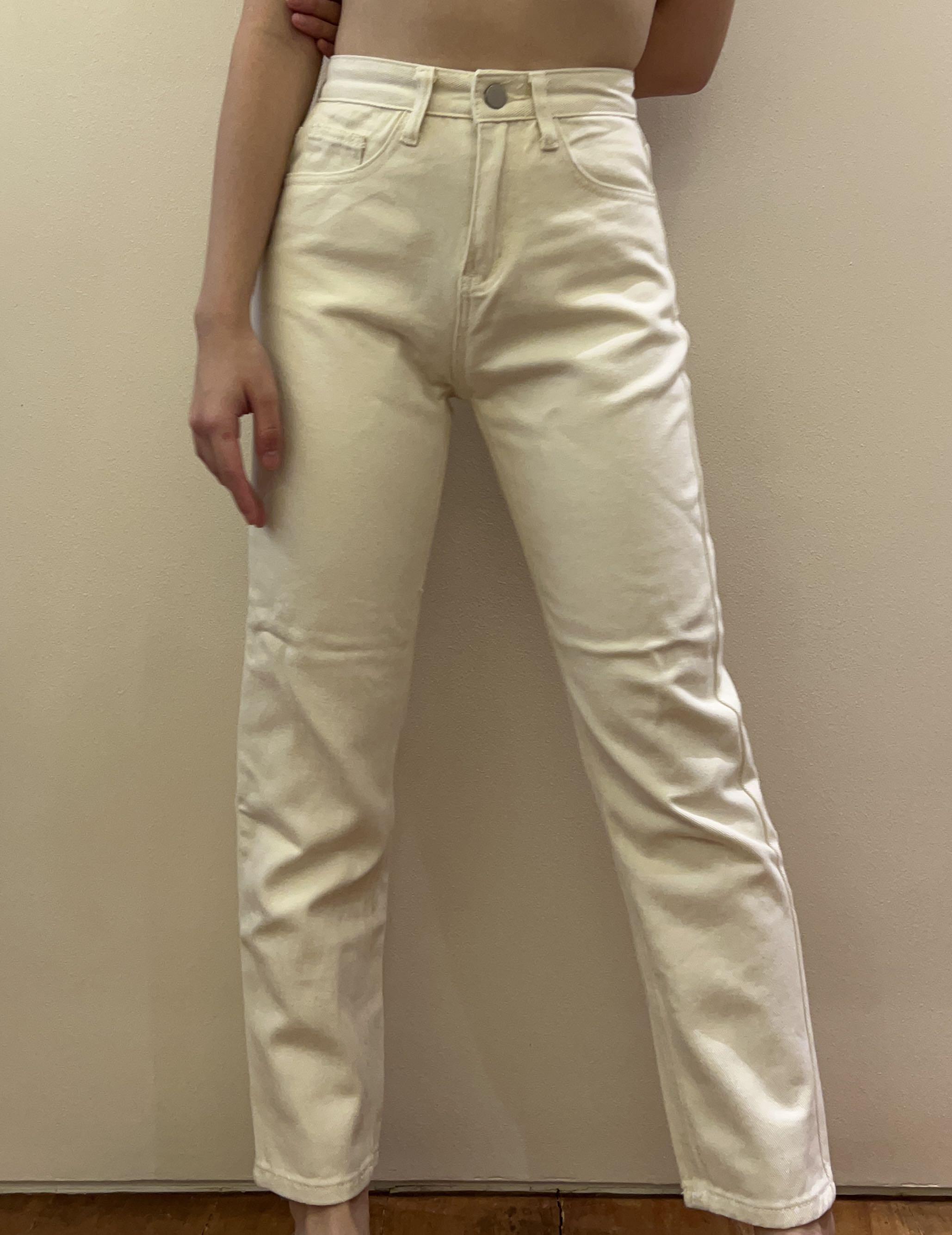 Off white color jeans clearance