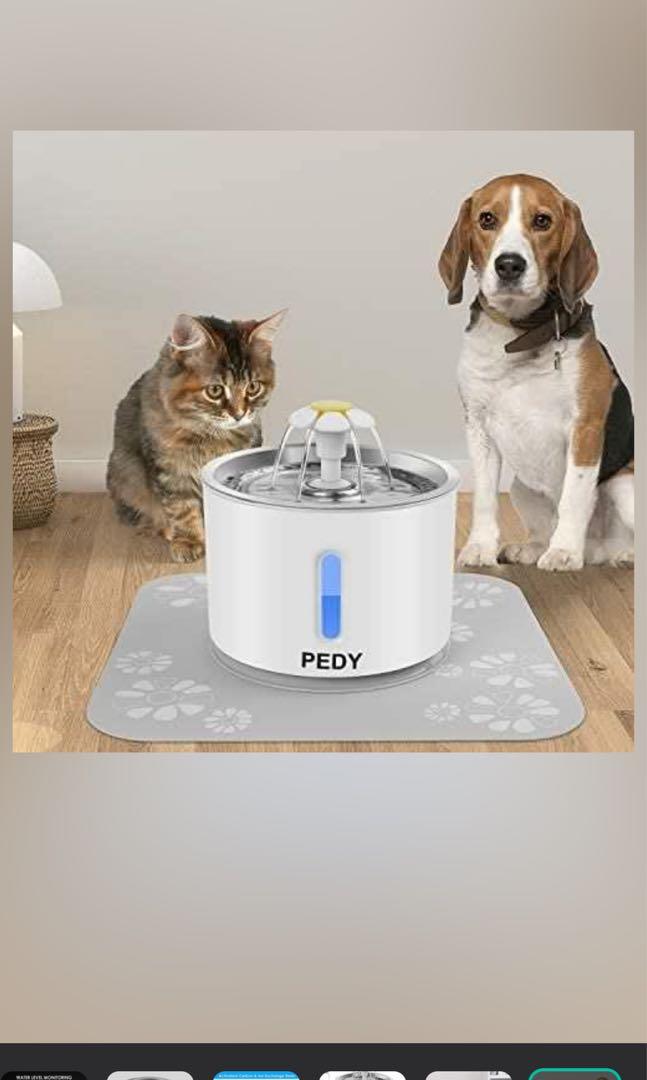 Pedy 2.4l Pet Drinking Fountain Pet Fountain Pet Water Fountain Automatic Dog Cat Fountain Water Dispenser USB Models with Led Lights Flower Style