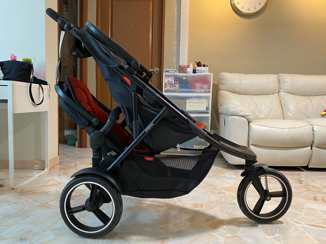 Phil&teds sporty inline, running stroller, double kit, Babies & Kids