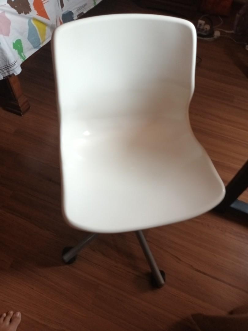 Plastic desk chair with wheel, Furniture & Home Living, Furniture