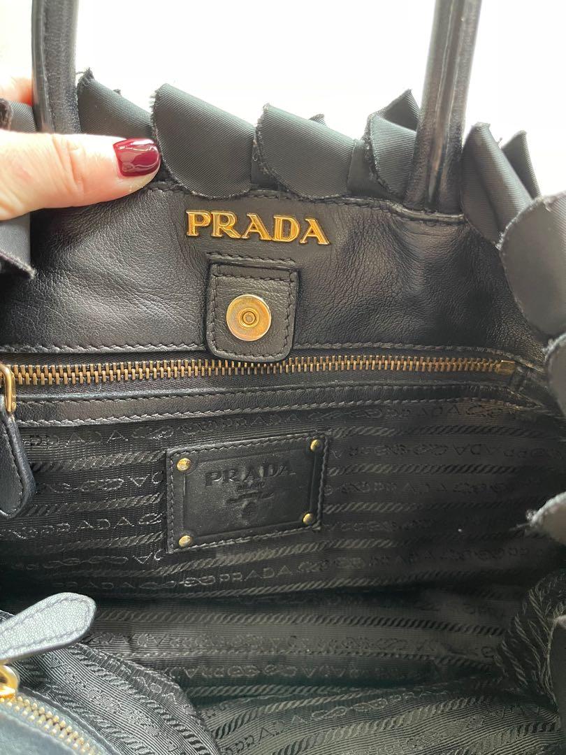 Quick Sale Prada vintage black ruffle bag for sale
