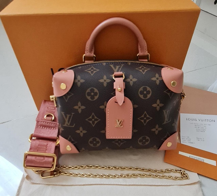 Pre ️ Louis Vuitton petit malle souple pink mono 2020, Barang Mewah