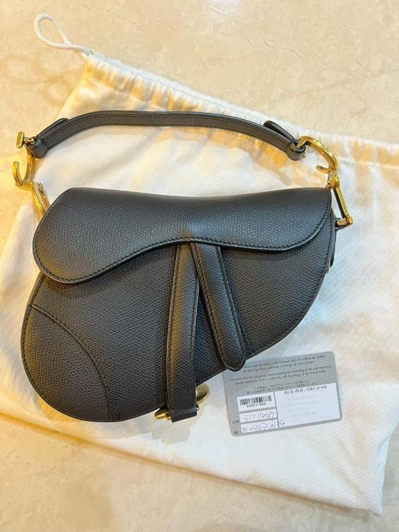 Preloved dior saddle mini black grained 2019