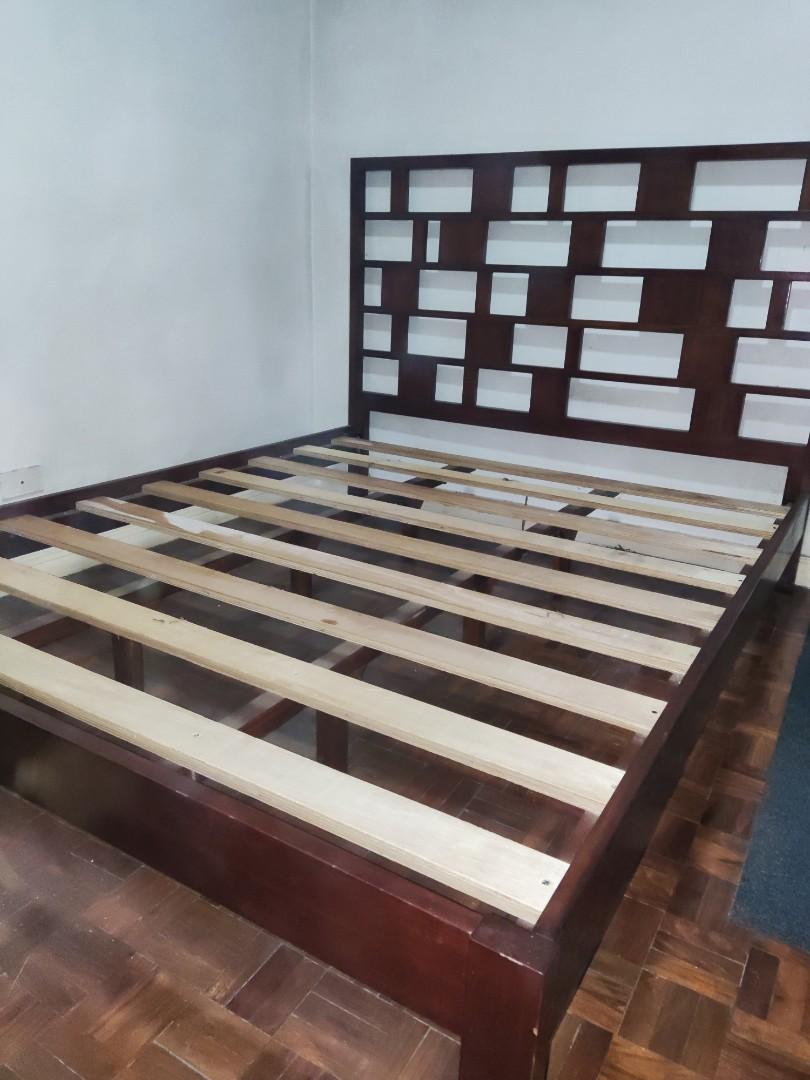 Queen Wooden Bed Frame (Mandaue Foam bought), Furniture & Home Living