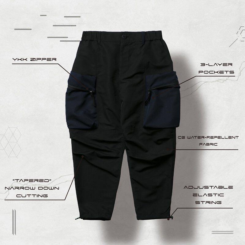 Size 2 goopimade x wisdom W.EX-T CARGO PANT Navy, 男裝, 褲＆半截裙