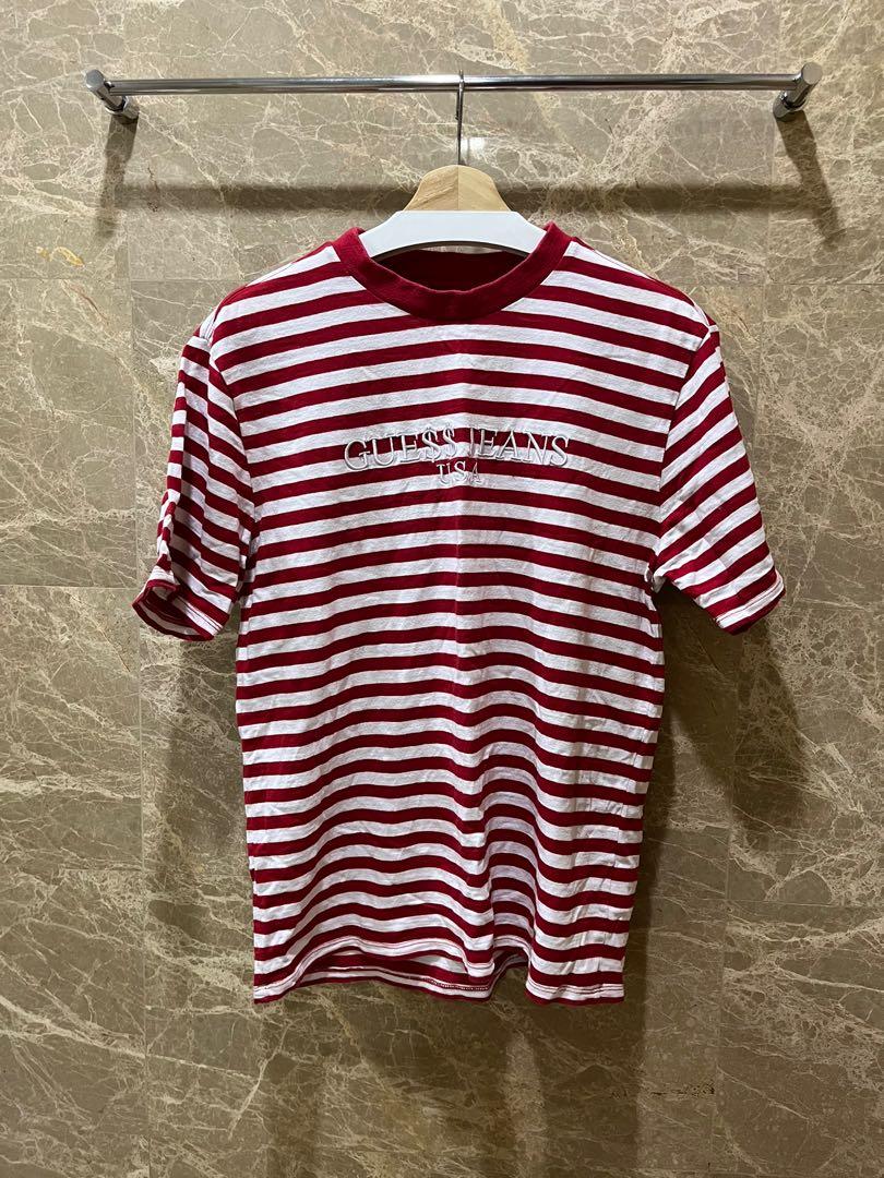 STEAL) Authentic ASAP Rocky x Guess USA David Reactive Tee Red, Men's Fashion, Tops & & Polo Shirts Carousell
