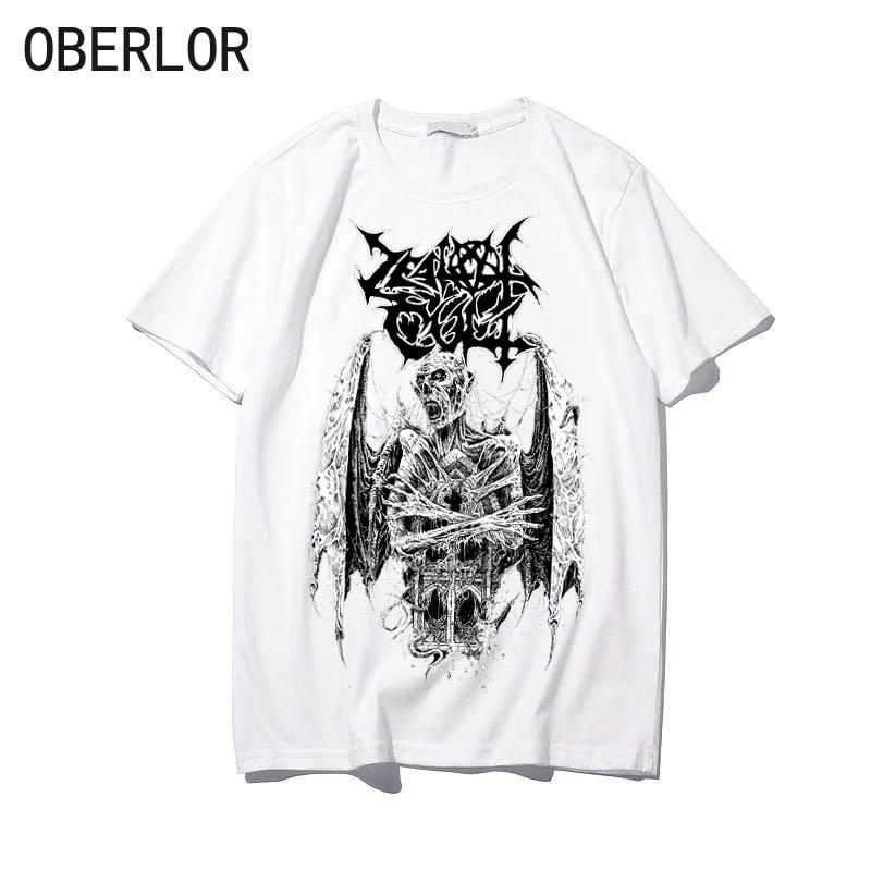 Gothic Punk Clothes Fake Two Piece Tshirt Women T Shirt Couple