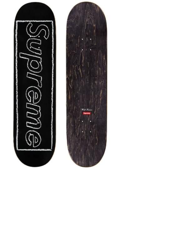 Supreme X Kaws Chalk Logo Skateboard Deck In Red