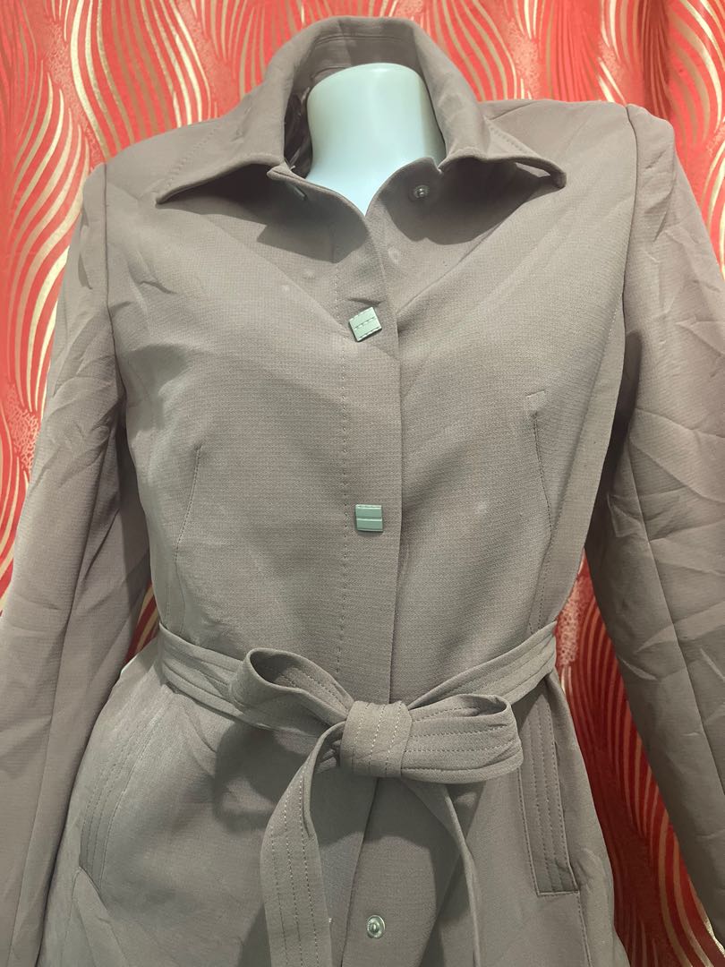 Belted Coat, Women's Fashion, Coats, Jackets and Outerwear on Carousell