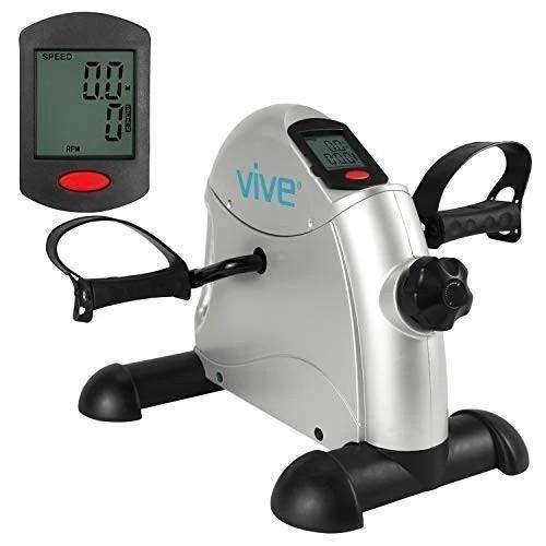 Vive Pedal Exerciser Stationary Exercise Leg Peddler Low Impact Portable Mini Cycle Bike for Under Your