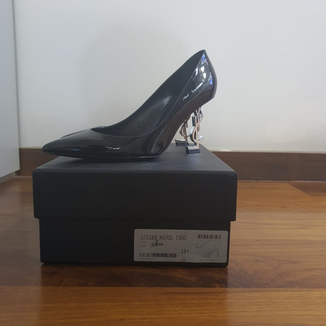 YSL Saint Laurent Black opium Shoes, Women's Fashion, Footwear, Heels ...