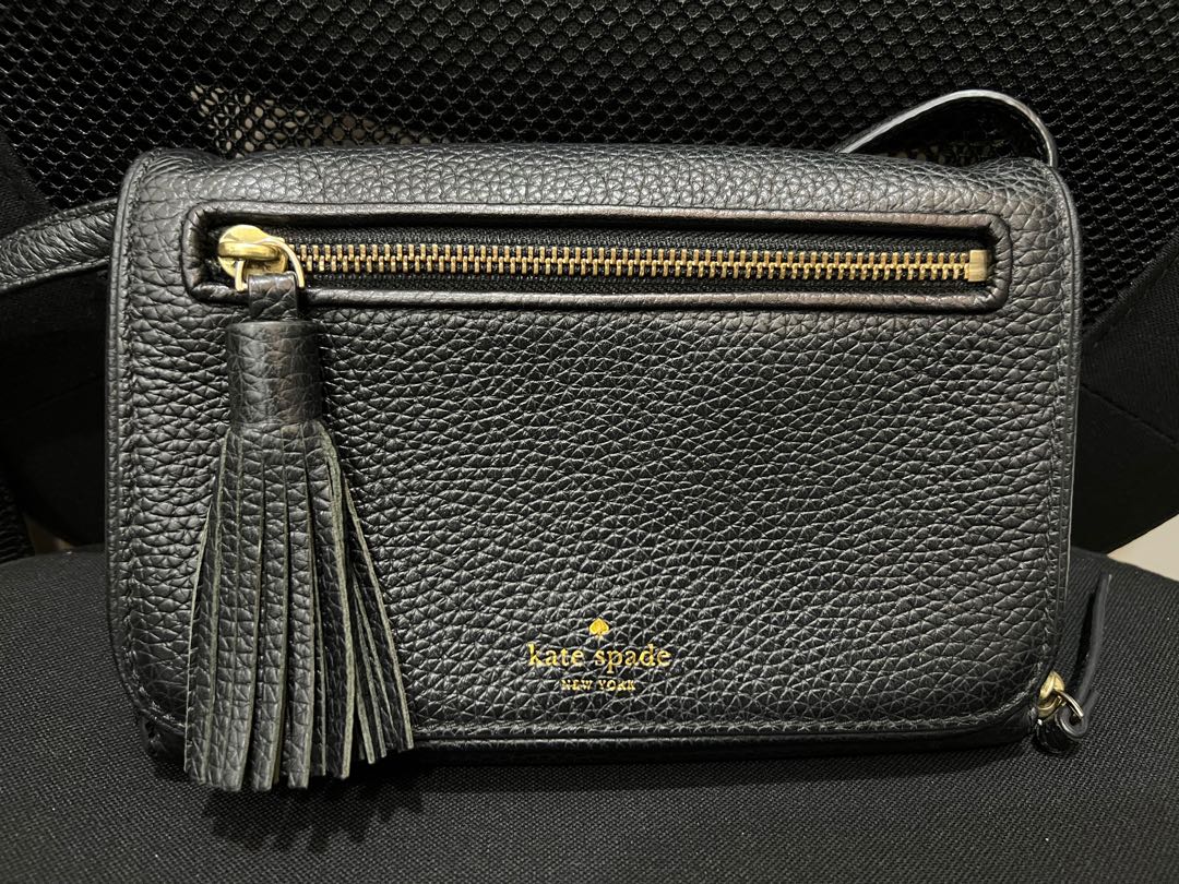 100% Authentic Kate Spade Crossbody Black Tassel purse, Luxury, Bags &  Wallets on Carousell