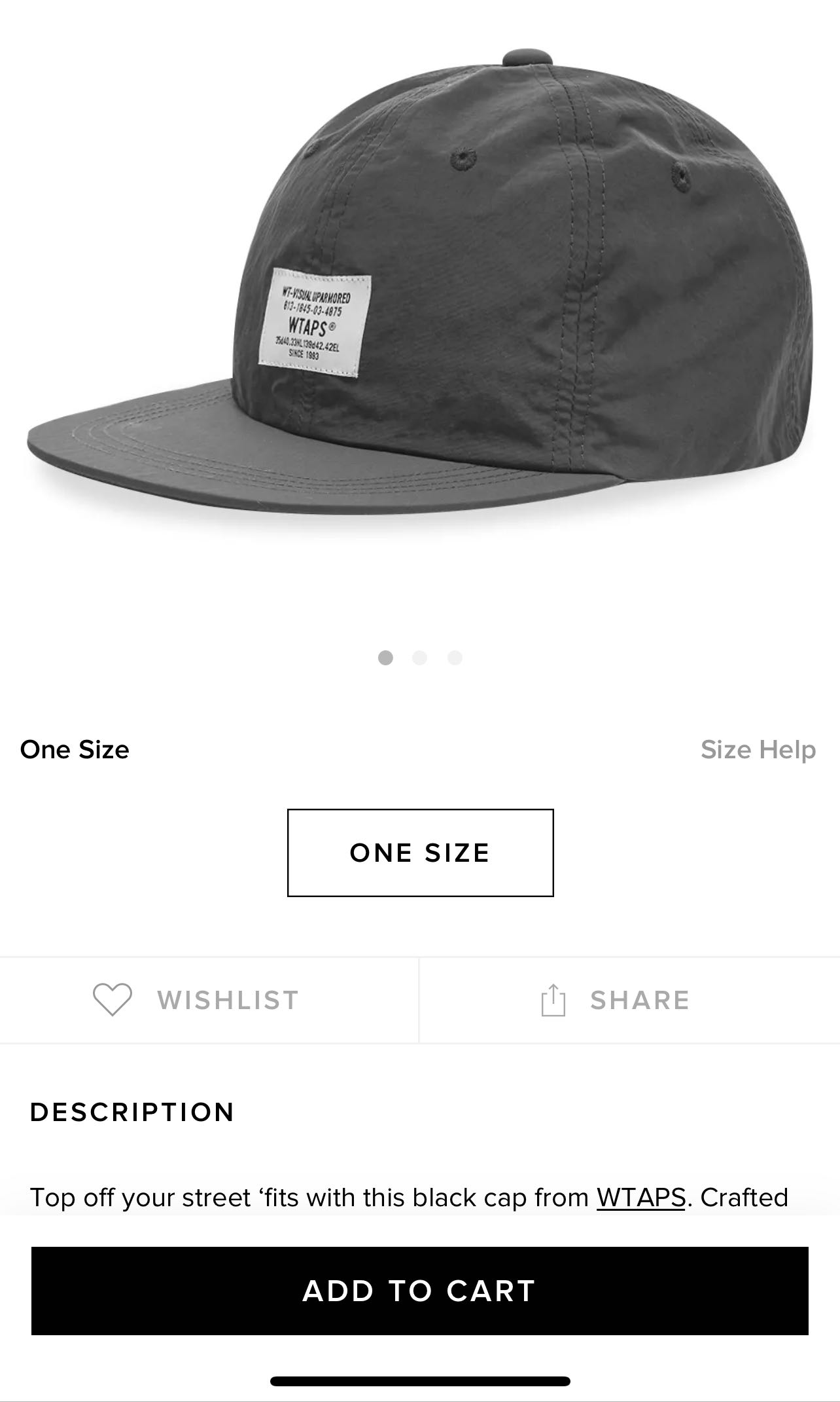 100% new Wtaps cap (black), 男裝, 手錶及配件, 棒球帽、帽- Carousell