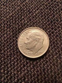 古董錢幣 美國 1 0美分 羅斯福2001 P UNITED STATES OF AMERICA ONE DIME