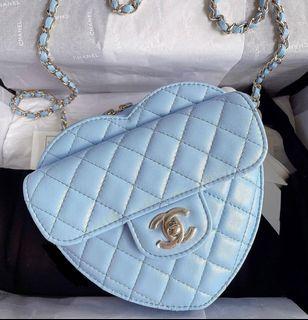 CHANEL Small Quilted Lambskin CC In Love Heart Bag Pink