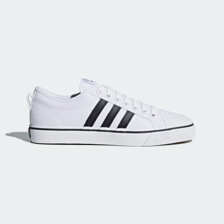 Mens black and discount white adidas trainers