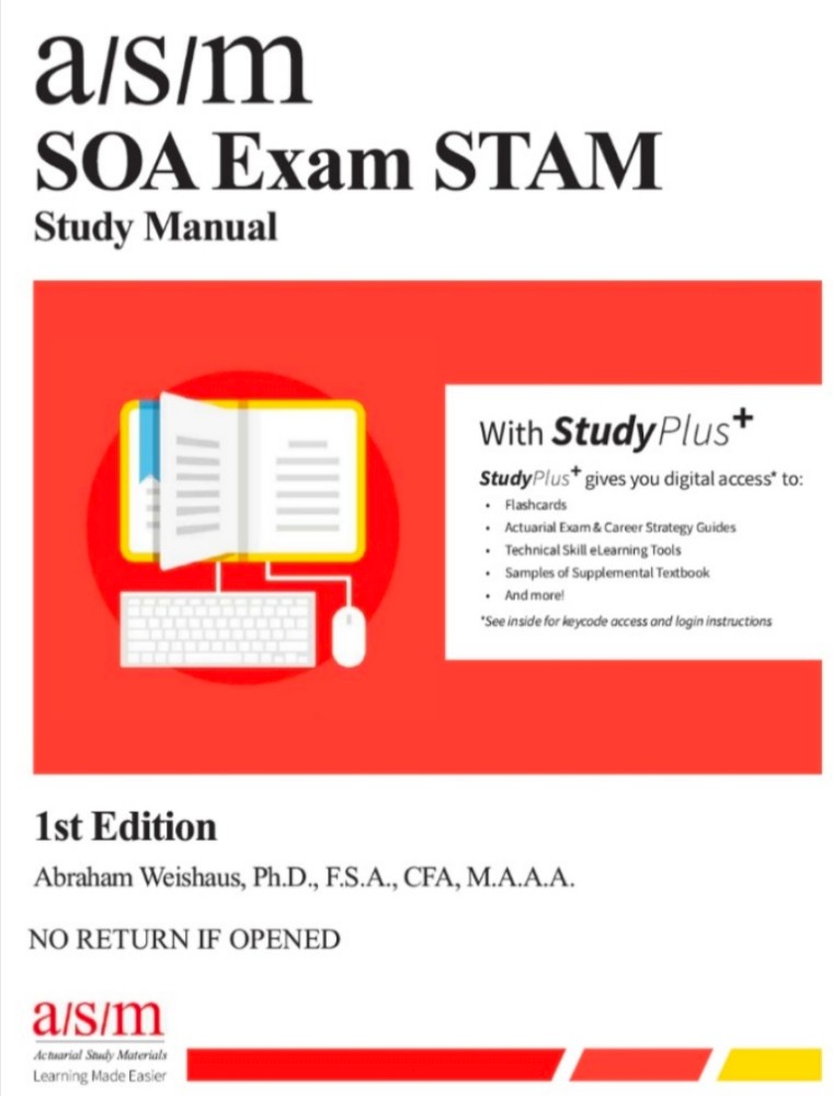 SOA Exam STAM ASM Study Manual in PDF, Hobbies & Toys, Books