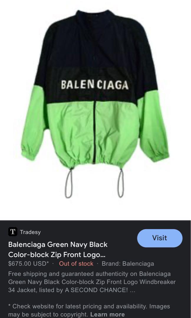 Balenciaga windbreaker mens on sale green