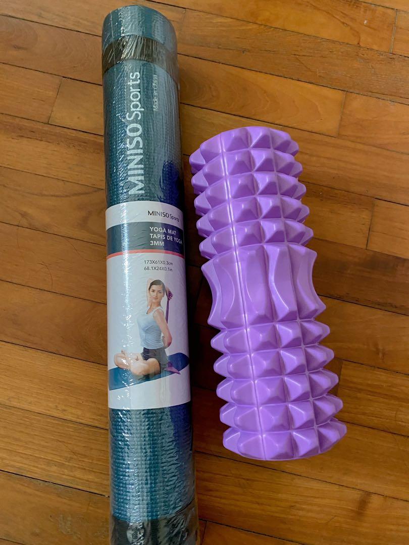 Brand new yoga mat + roller, Sports Equipment, Exercise & Fitness
