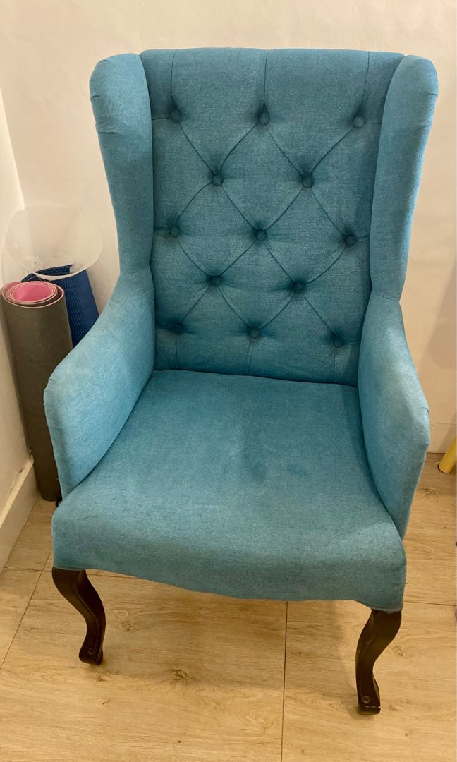 Bright Blue Reading Chair, Furniture & Home Living, Furniture, Sofas on