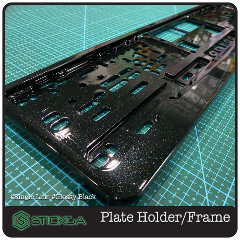 Car Plate Holder / Car Plate Frame (Gloss Black Glitter), Car
