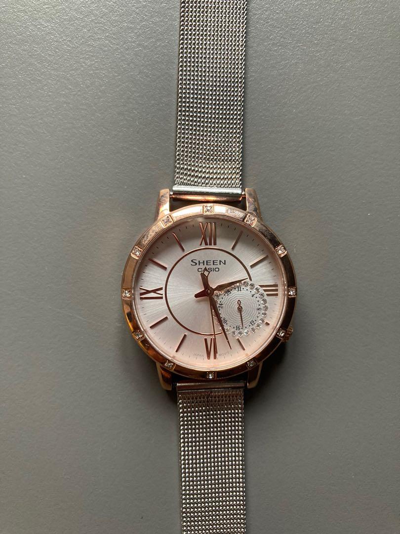 Casio Sheen Ladies Watch in rose gold