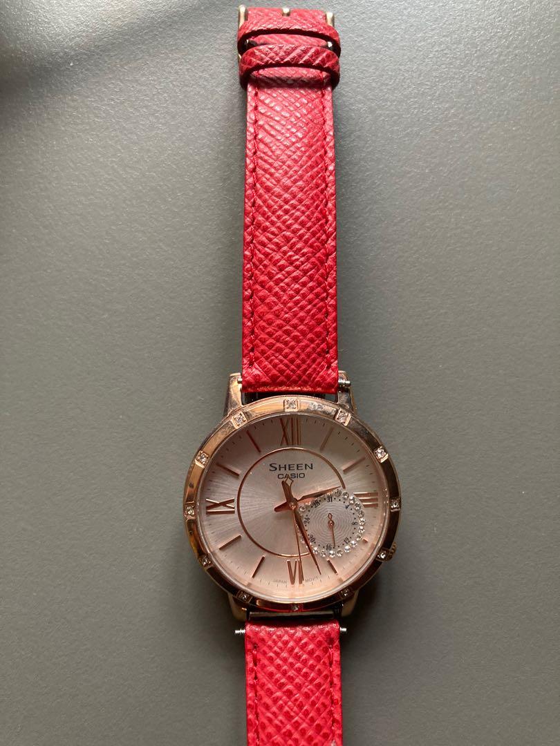 Casio sheen watches rose gold best sale
