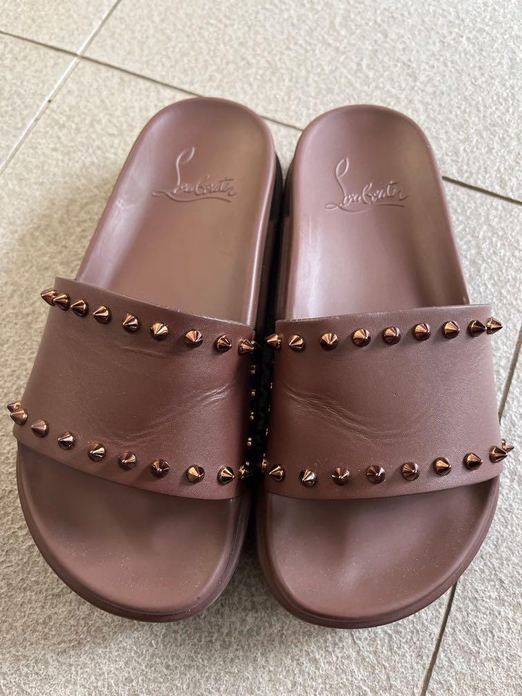 Christian louboutin cheap slides with spikes