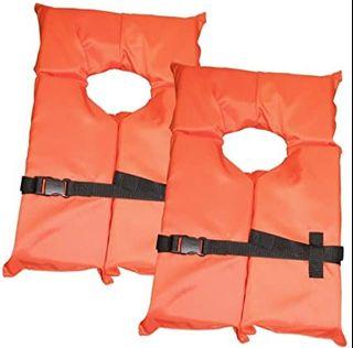 DBX Life Vest Type II Universal  Adult Orange  Overhead Life Jacket Adjustable 